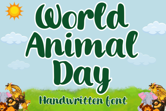 World Animal Day Font: A Warm Handwritten Typeface for Digital Brands